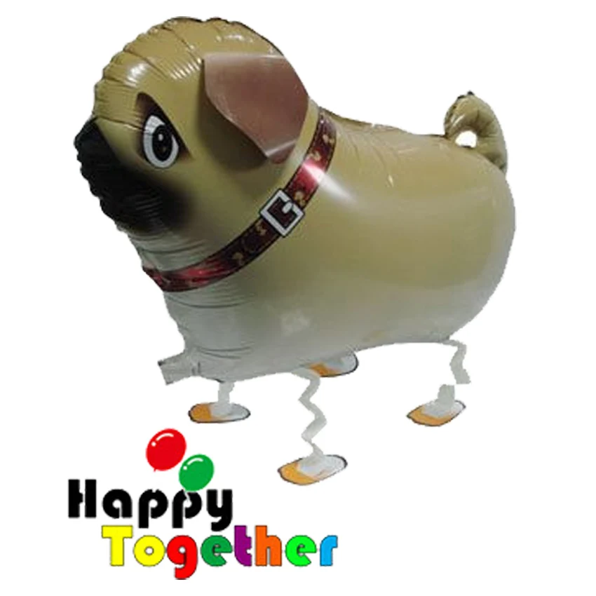 Счастливы Вместе Фольги Гелий Прогулки Pet Шары Infltable Форма Мопса С Днем Рождения