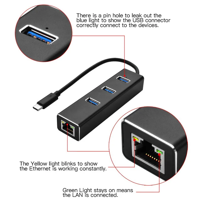 Адаптер BinFul USB 3 0 в гигабитный Ethernet порта шина с 10/100/1000 RJ45 LAN порт конвертер