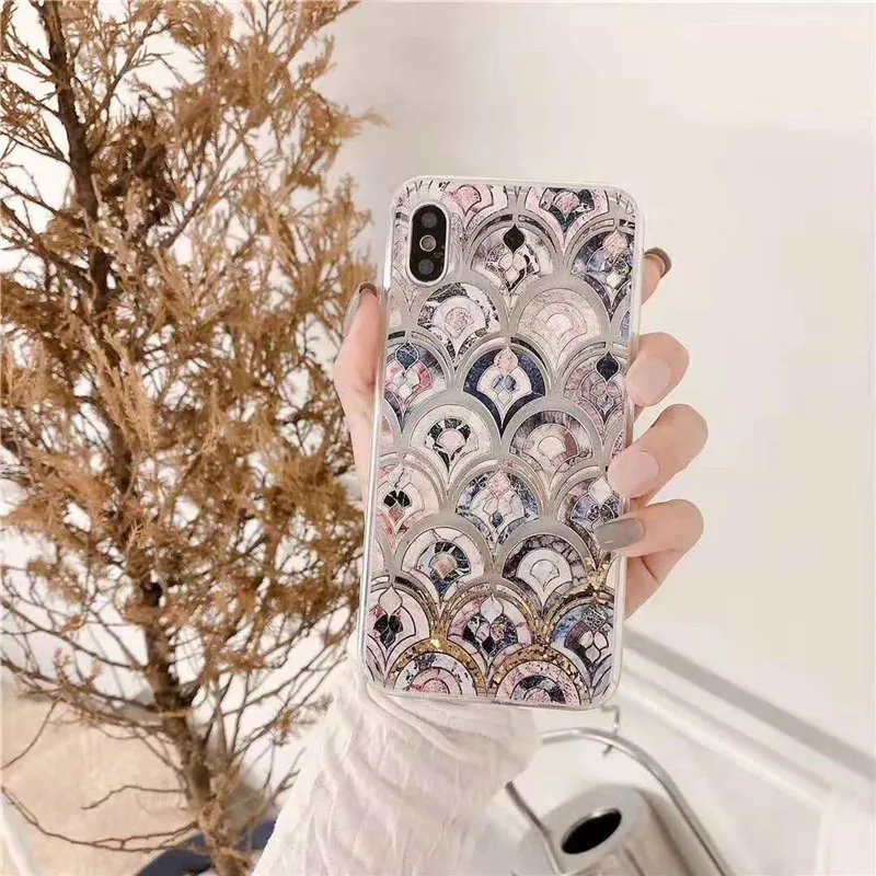 Роскошный жидкий зыбучий песок рыбка чешуя чехол для телефона s iphone X XS XR MAX Модный