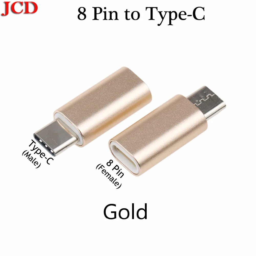 JCD 8 контактный переходник Feamle на Type c папа/micro usb адаптер USB C кабель