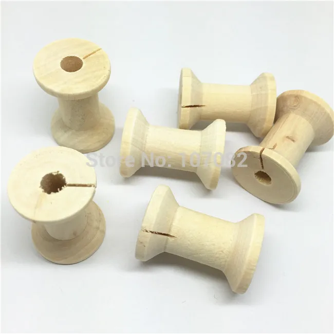 

25pcs 29x21mm Natural Wood Spools Needlework Crafts Spool Bobbins DIY Sewing Tools For Embellishments Threading