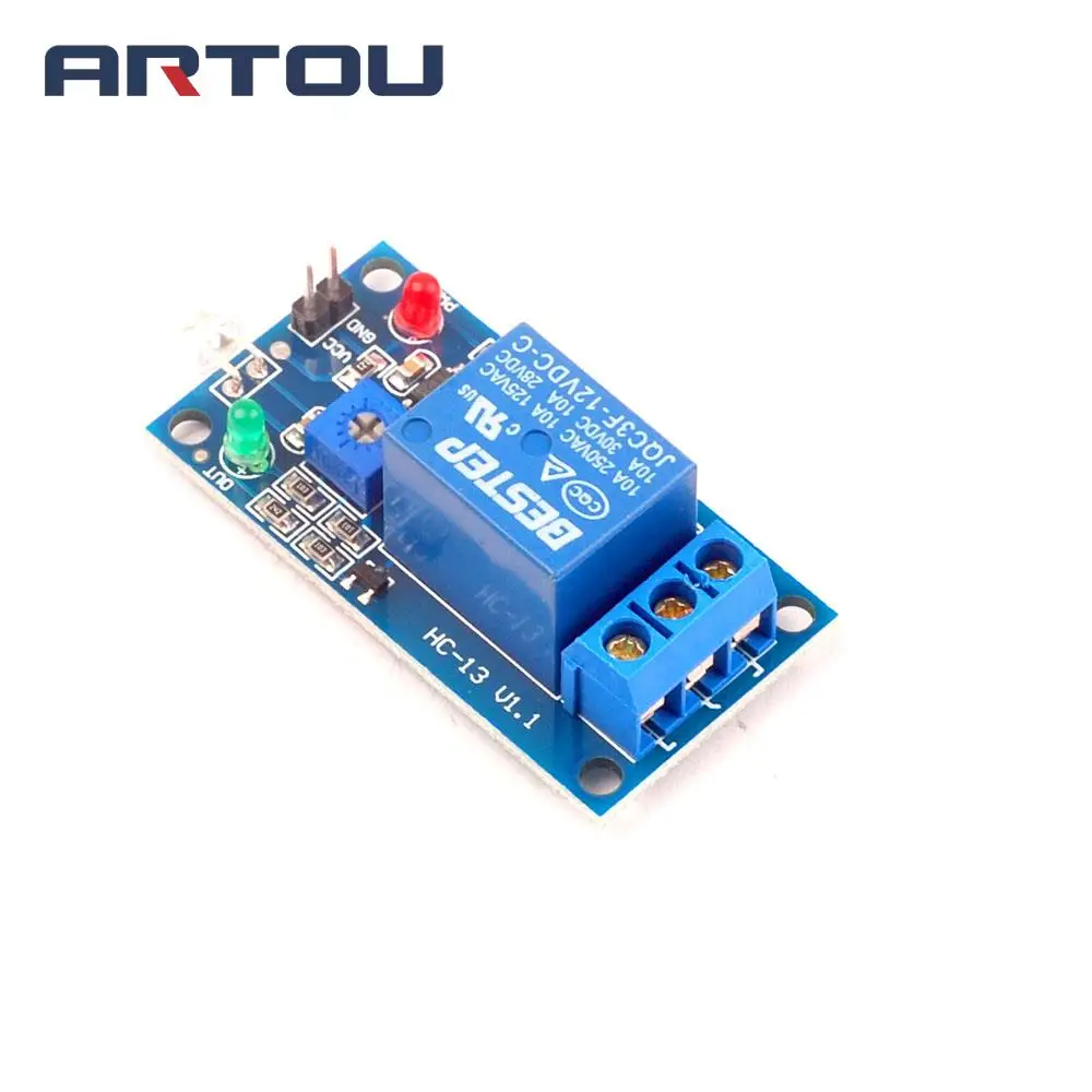 DC 12V 1 Channel 1CH Photodiode Sensor Module Optical Switch Light Detection Relay Control Board | Электронные компоненты и