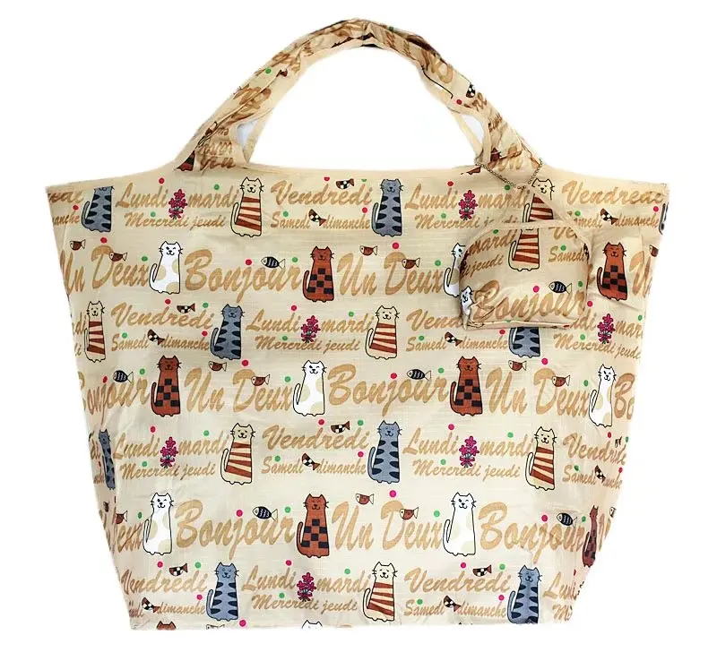 Canvas shopping bag cute cat supermarket cart bags large capacity purse reusable eco Simple women QW15 | Багаж и сумки