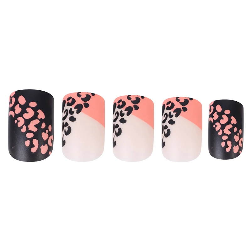Fashionable Matte Color Nail Tips with Leopard design Artificial Colorful Nails Manufacture | Красота и здоровье