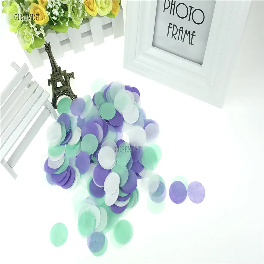 1000pcs/Pack Multicolor round Shape Pink Blue Peach Paper Confetti Party Wedding Table Decoration Birthday Decorative | Дом и сад