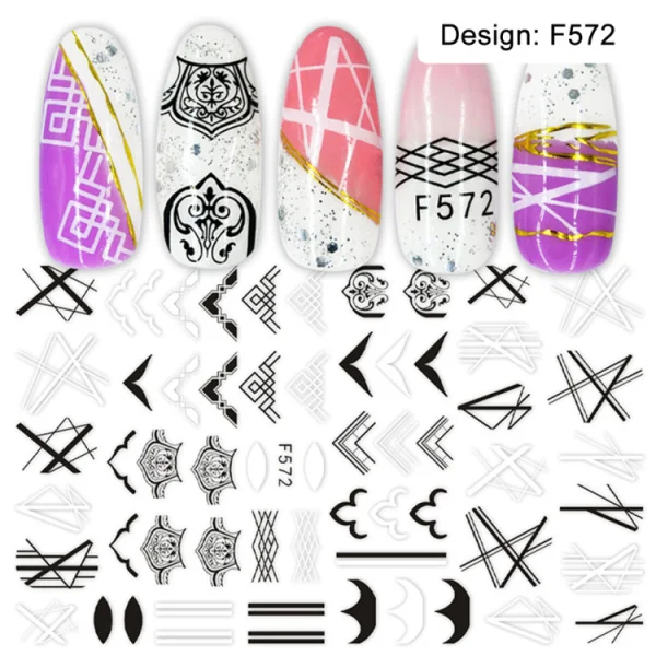 F572 1 шт Alphabe наклейки для ногтей 3D DIY наклейки для ногтей очаровательные буквы штамп для дизайна ногтей Наклейка тонкий клей Маникюр ломтик CHCA100-108/F - Цвет: F572