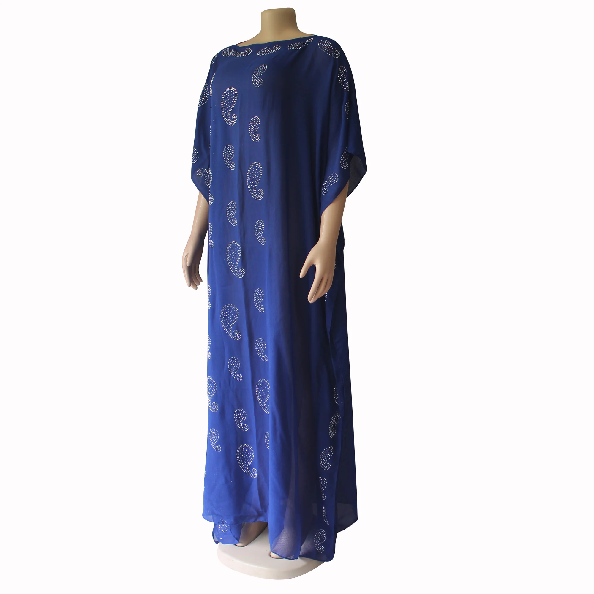 Tilapia abaya летнее платье с вырезом лодочкой и большим синим разрезом vestidos