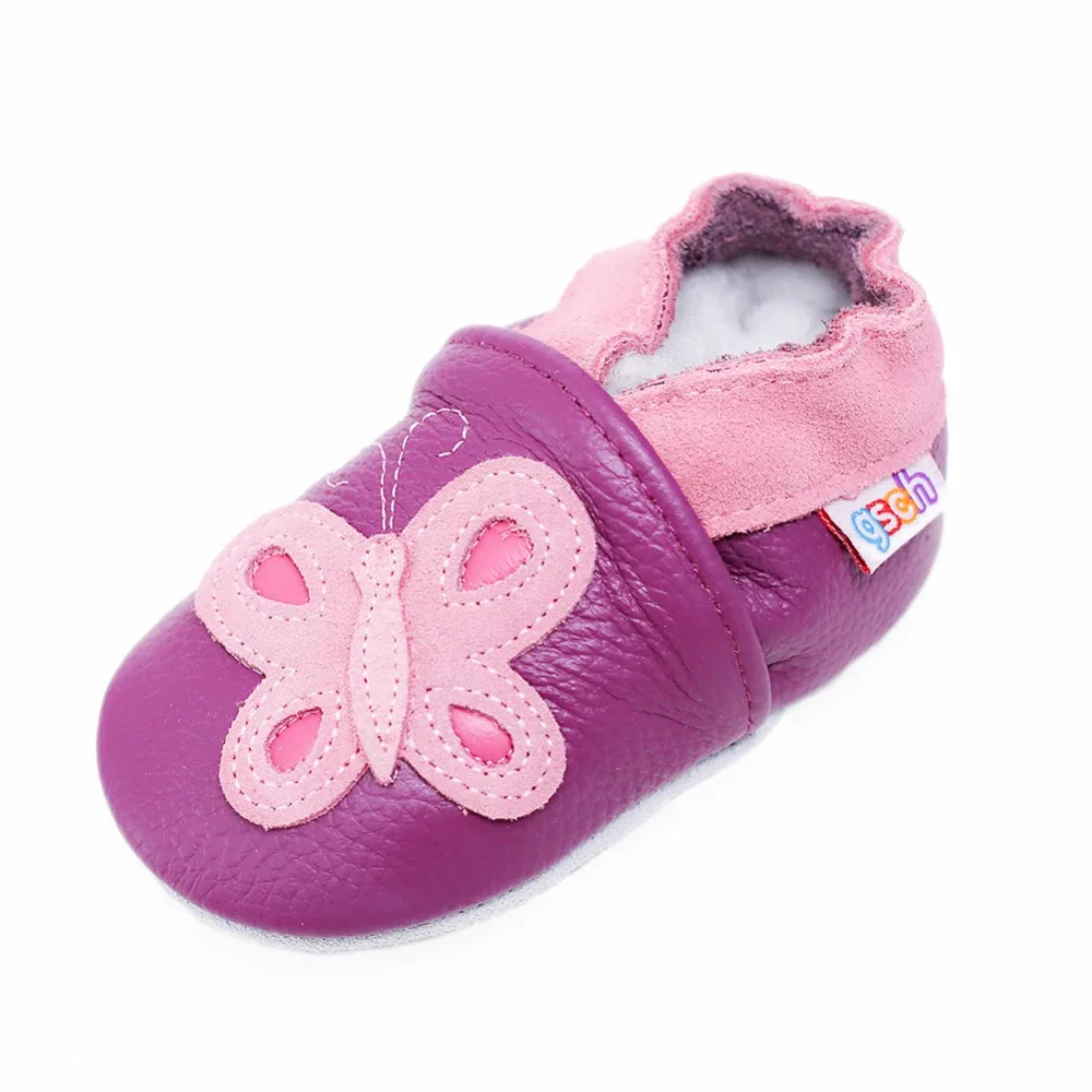 Детские кожаные тапочки gsch chausson bebe мягкая подошва кожаная обувь для детской