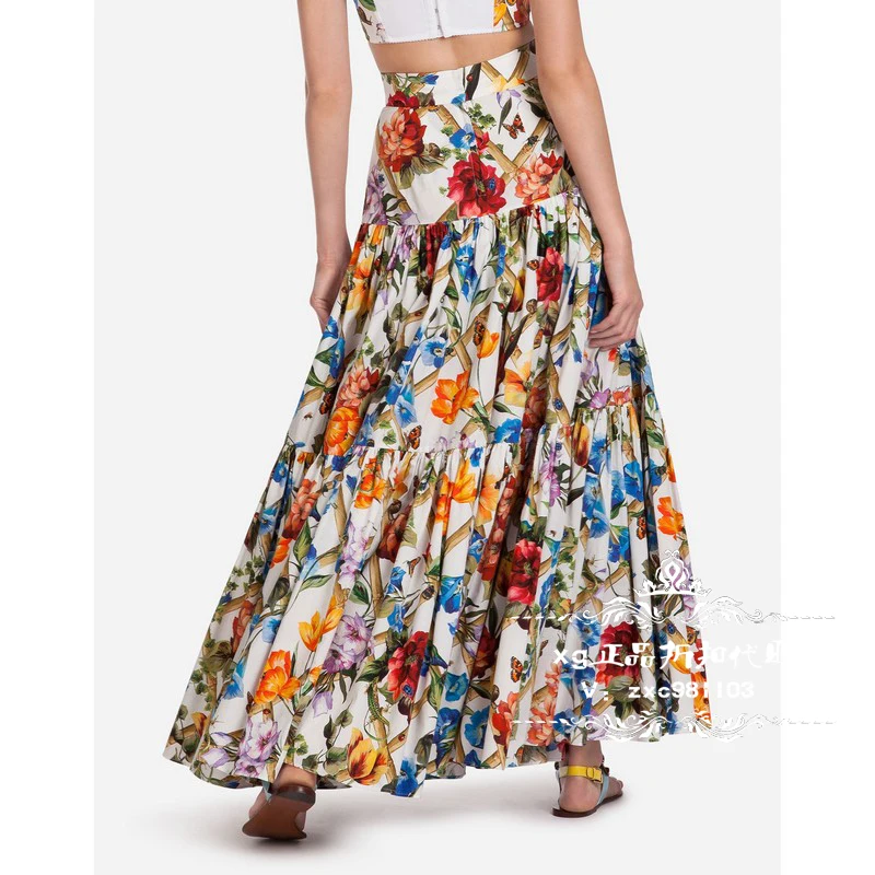 

Customie Made Women Plus size 3XS-10XL Maxi Long Flower Print Mermaid Skirt