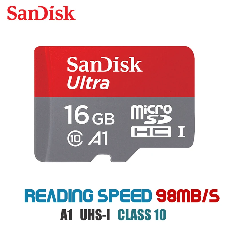 Sandisk micro sd карта 16 ГБ 32 ГБ 64 Гб 200 ГБ карта памяти micro sd 128 ГБ 256 Гб класс 10 до 98 МБ/с./с sd-карта - Емкость: A1 16G