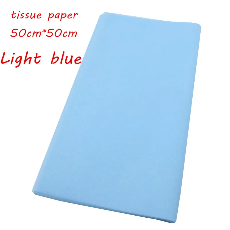 Light blue 38 шт./пакет 50x50 см подарочная упаковка ремесло ткани Бумага Цветок Оберточной Бумага рулон футболка с изображением бутылки вина обувь Костюмы упаковочная упаковка - Цвет: Light blue