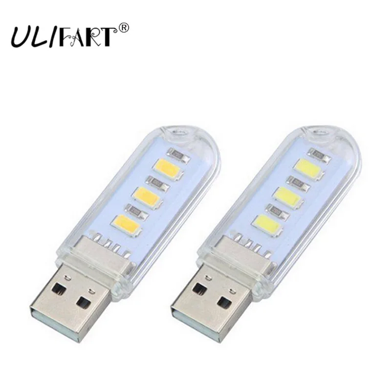

ULIFART Portable Mini White USB LED Night Light For PC Computer Laptop Notebook