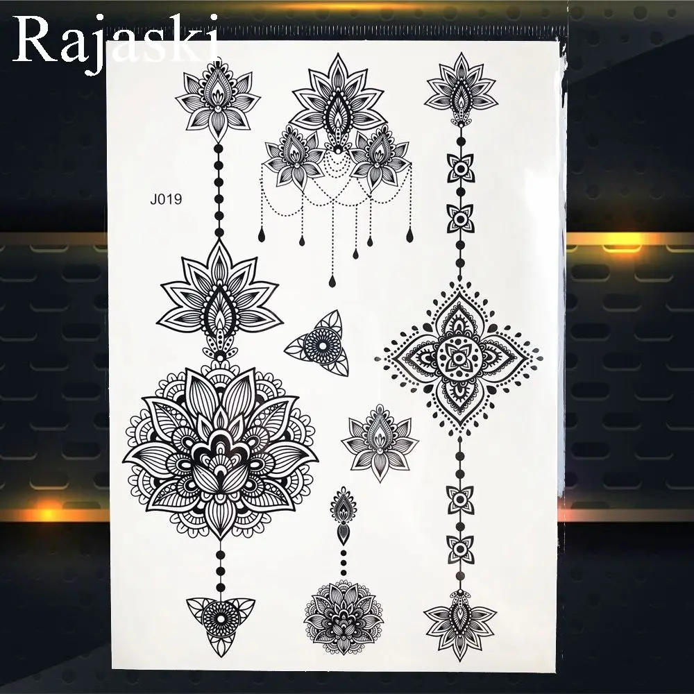 Черные наклейки с татуировками в виде дельфина женская мода боди арт временные