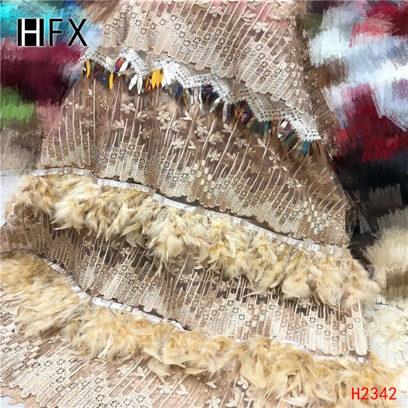 HFX французская кружевная ткань Роскошная бархатная ткань с кружевом и камнями африканская Тюлевая Сетка кружевная ткань нигерийские Свадебные платья F2342