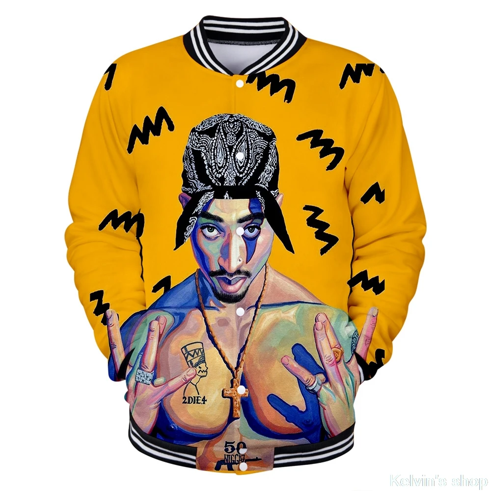 2PAC модная верхняя одежда для мальчиков длинная бейсбольная куртка с принтом