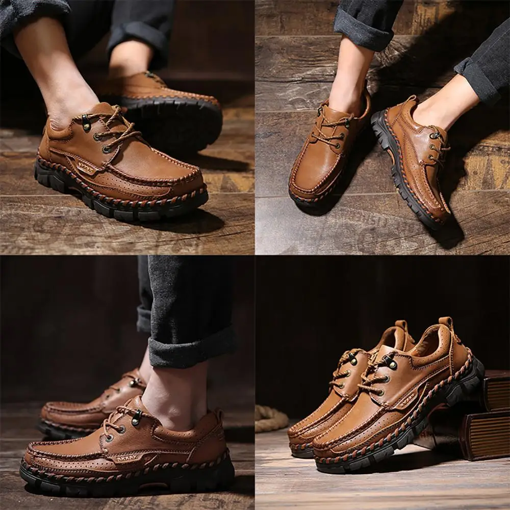 Men's Fashion Genuine Leather Casual Shoes Handmade Outdoorsr High Quality Men Flats 38-44 | Обувь