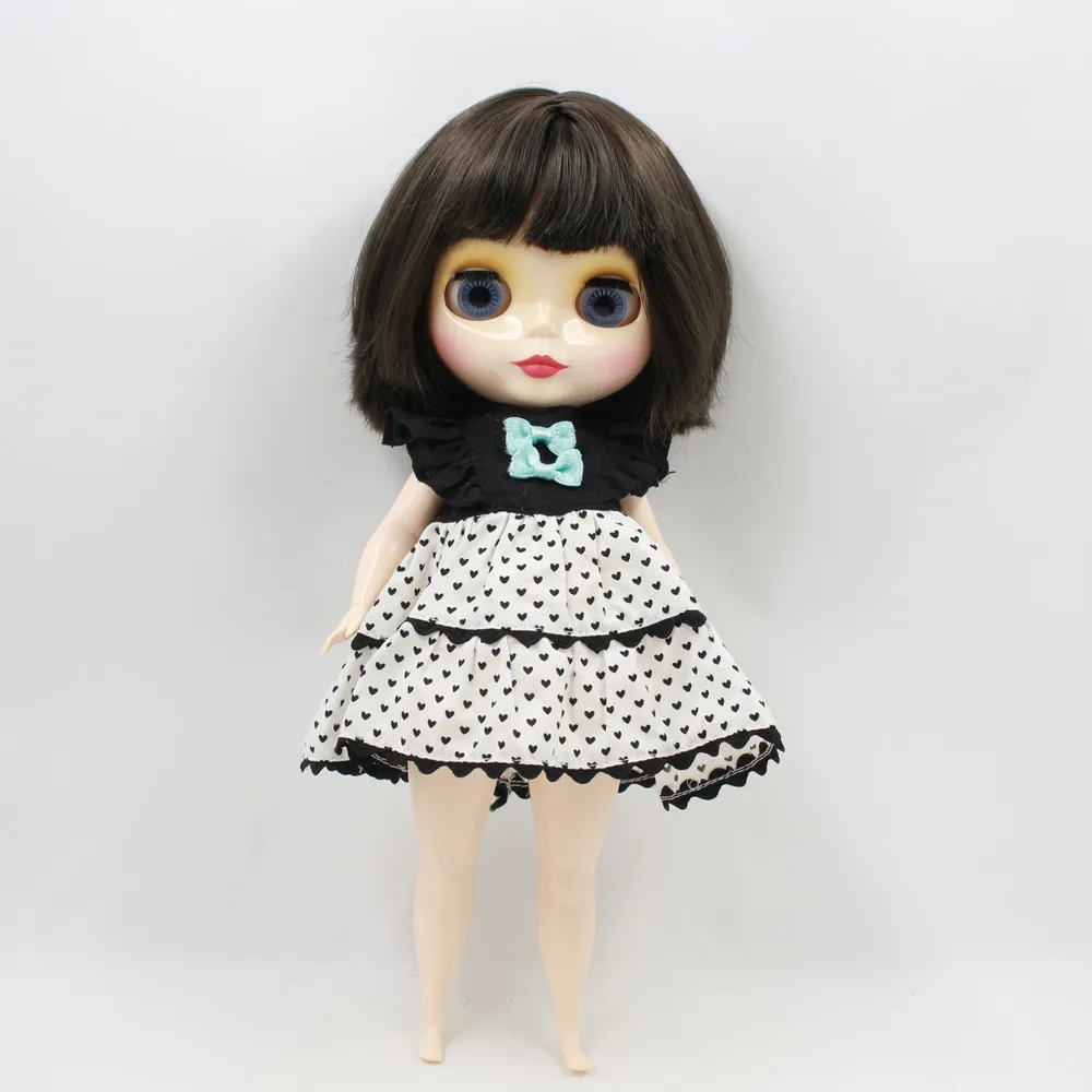 Пышная кукла blyth 1/6 30 см черные короткие волосы с челкой/бахромой Толстые тела