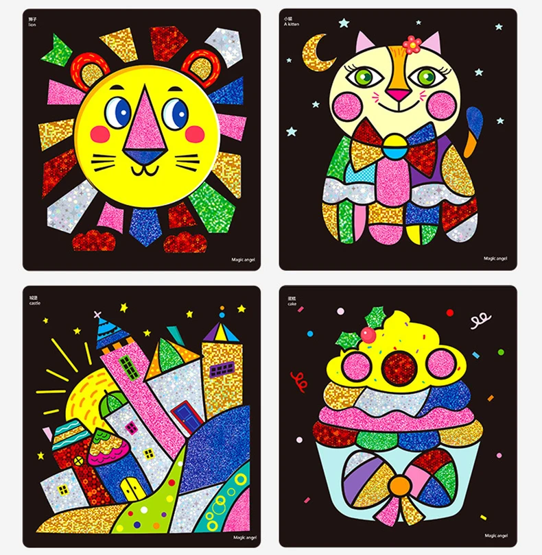 20 шт. волшебные игрушки для рисования блестящая бумага художественная Живопись карты креативные детские раскраски DIY ремесло Обучающие Развивающие игрушки для детей