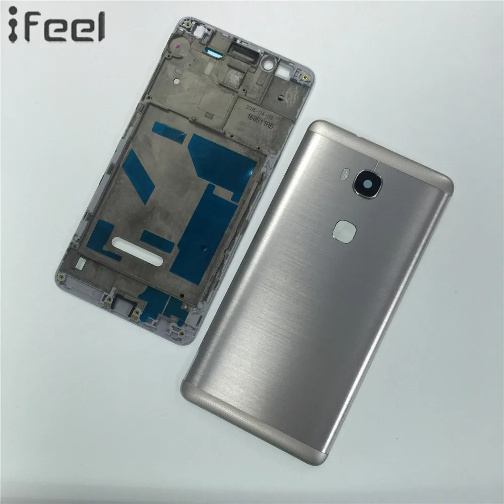 Silver IFEEL для huawei Honor 5X X5 GR5 полный корпус передний держатель ЖК-экрана рамка+ задняя крышка батарейного отсека Запасные части - Цвет: Silver