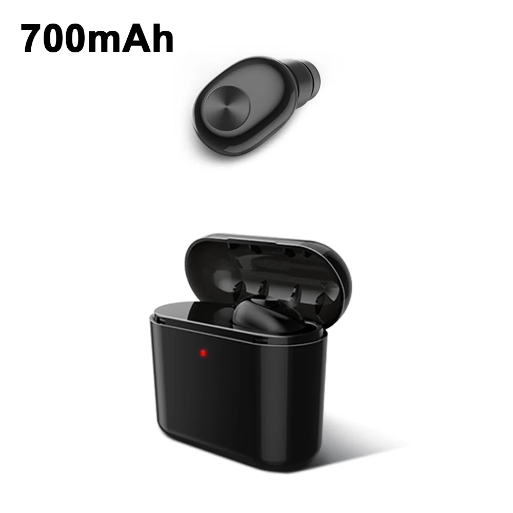 700 mah Мини Спорт на открытом воздухе Беспроводная bluetooth-гарнитура с зарядным чехлом для длительной жизни наушники беспроводные одноушные Спортивные bluetooth - Цвет: 700 mah