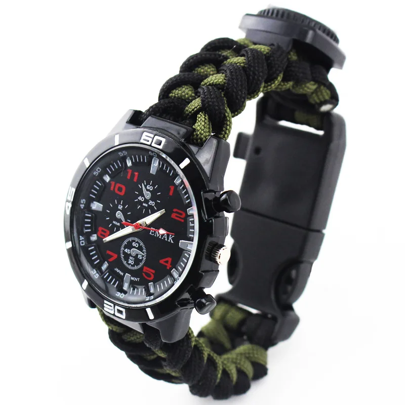 Multi-functional Paracord Bracelet Outdoor Camping Survival Watch Paracord 550 Rope Buckle Tent Tight braided Paracord Band