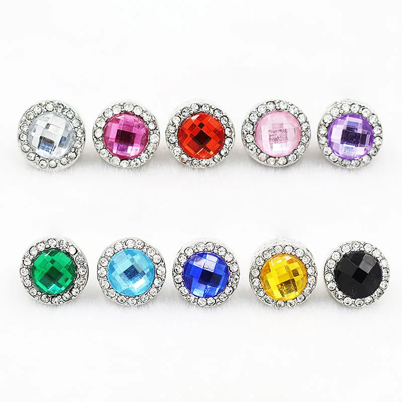 10pcs Double sided Crystal Alloy Big Hole bead DIY Charm Fit Charms Bracelet | Украшения и аксессуары