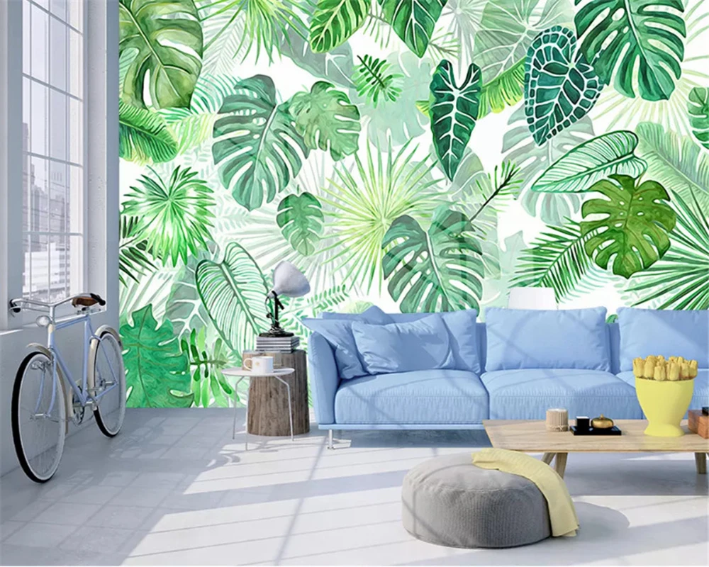 Обои для гостиной спальни минимализм тропический банановый лист|Обои| |