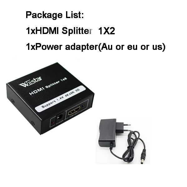 1x2 power adapter HDMI разветвитель 1X4 1x2 HDMI 1 в 4 выход 1 1 в 2 Выход 080P 3D адаптер переключатель для DVD ноутбук с HDTV монитором - Цвет: 1x2 power adapter