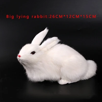 12 Big lying rabbit Настоящие волосы, куклы кролика, Имитация животных, игрушки для кошек, мяут, детские милые плюшевые игрушки для питомцев, модели, украшения, Xtmas, подарок, 12 различных - Цвет: 12 Big lying rabbit