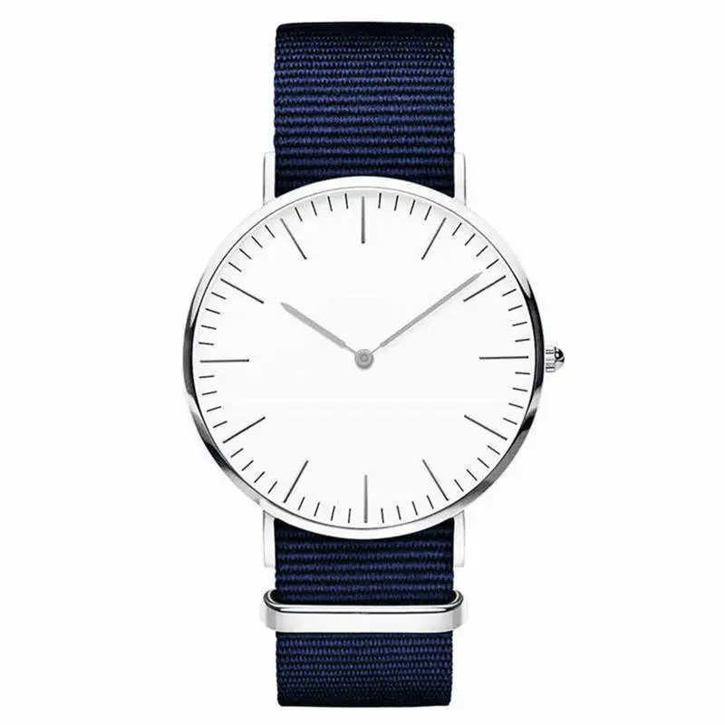 nylon blue white Ультратонкие мужские часы 6,9 мм толщина 40 мм Диаметр модные брендовые повседневные мужские наручные часы нейтральные кварцевые часы Ctpor без логотипа - Цвет: nylon blue white