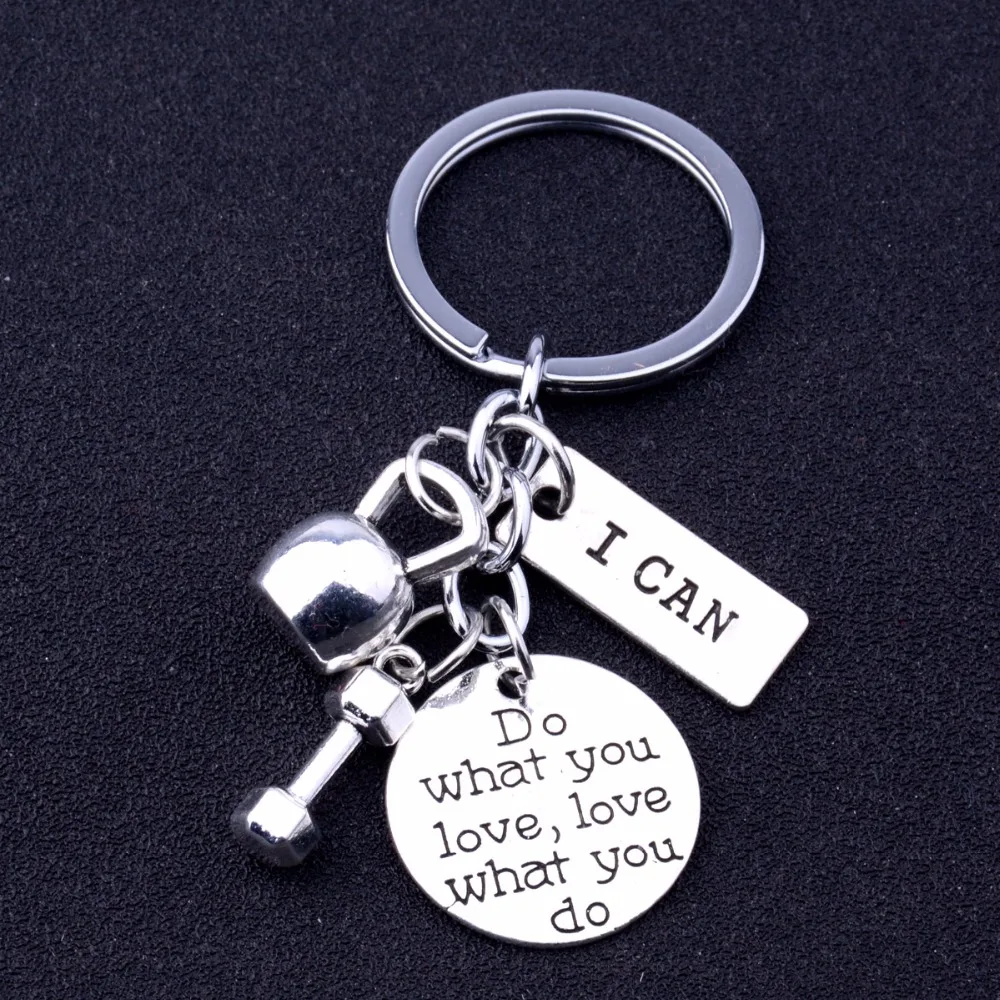 12 шт. оптовая продажа подвеска в виде штанги с надписью Do What You Love I Can Kettle для