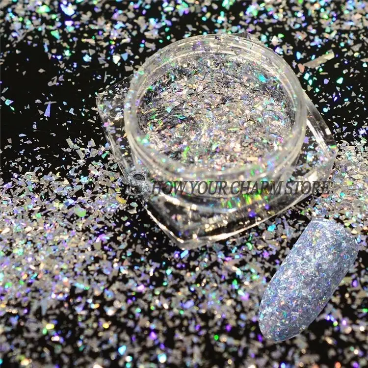 12 цветов Радужный лазер для ногтей художественные блестки лист порошок Алмазный