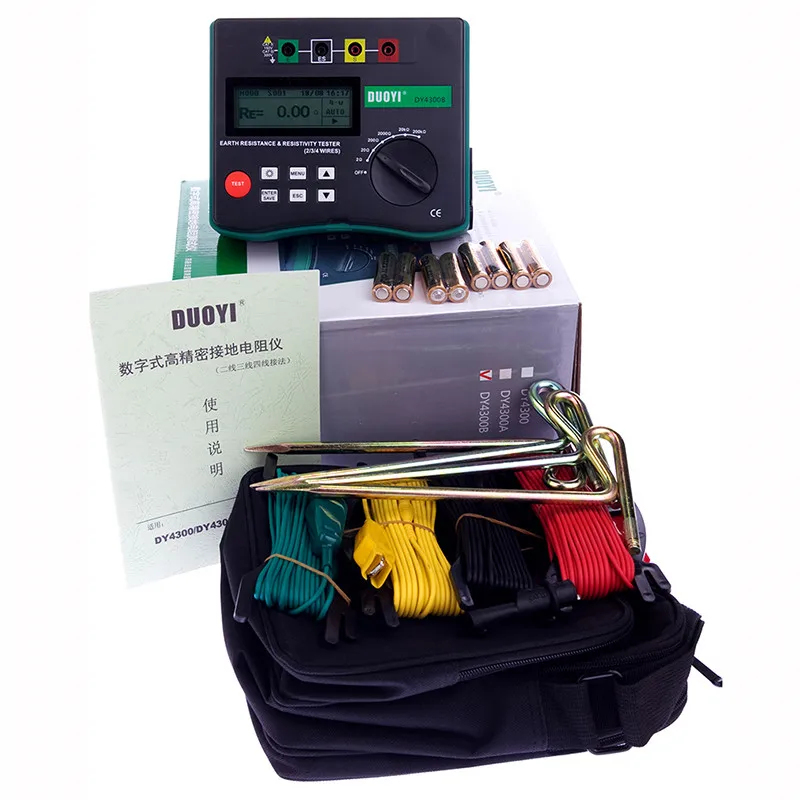 DY4300B тестер сопротивления заземления 4 терминальный и почвы|soil resistivity tester|ground