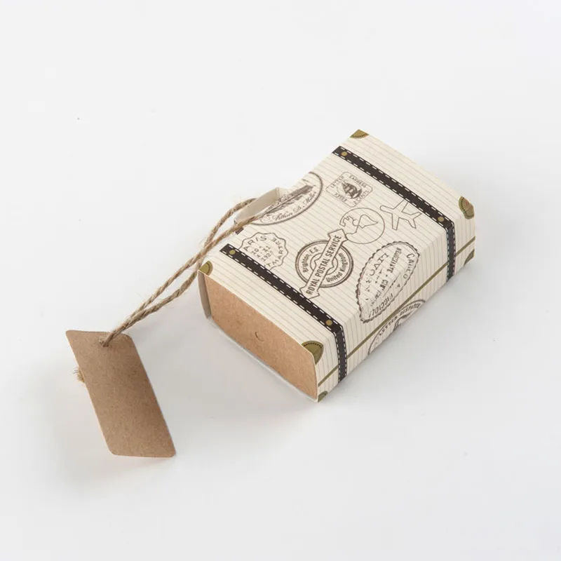 10 шт. мини-чемодан крафт-коробка конфет свадебной подарки конфеты Бумага коробка