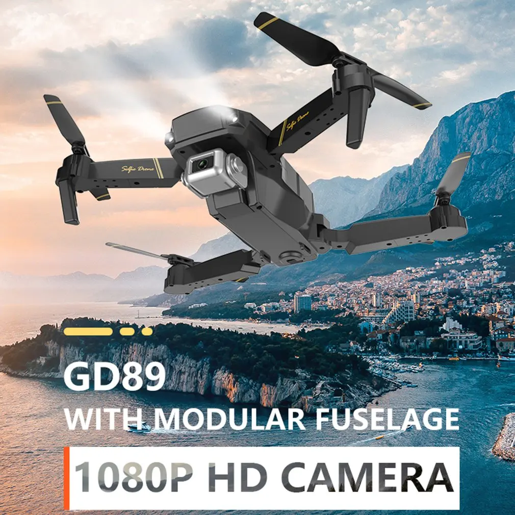 GD89 wifi FPV с широким углом обзора 480 P/1080 P HD камера с высоким режимом удержания Складная рукоятка RC самолет Квадрокоптер Дрон - Цвет: 1080P