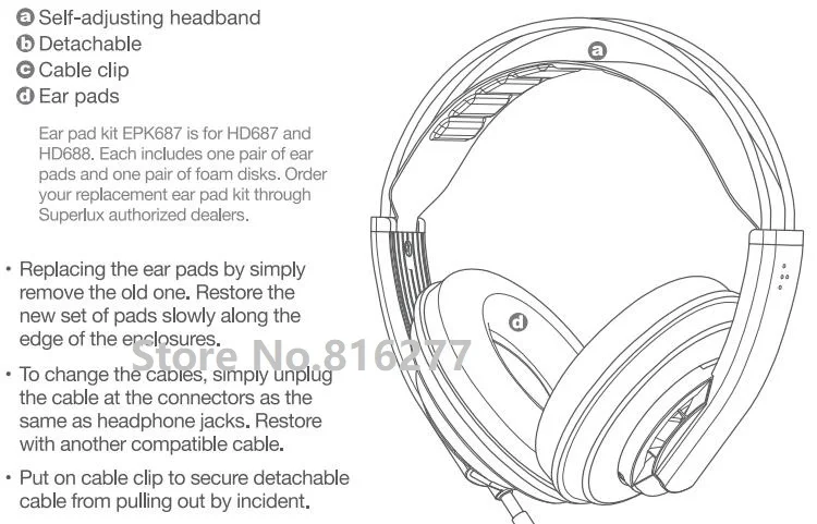 Superlux HD687 профессиональные полуоткрытые студийные стандартные динамические наушники для контроля звучания Позолоченные стерео разъем 3,5 мм
