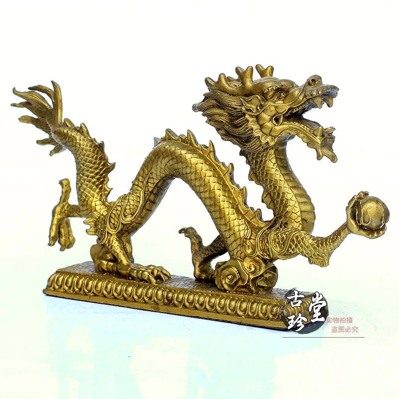Медный Дракон жемчужные украшения поймать удачу фэн шуй Зодиак дракон мебель для