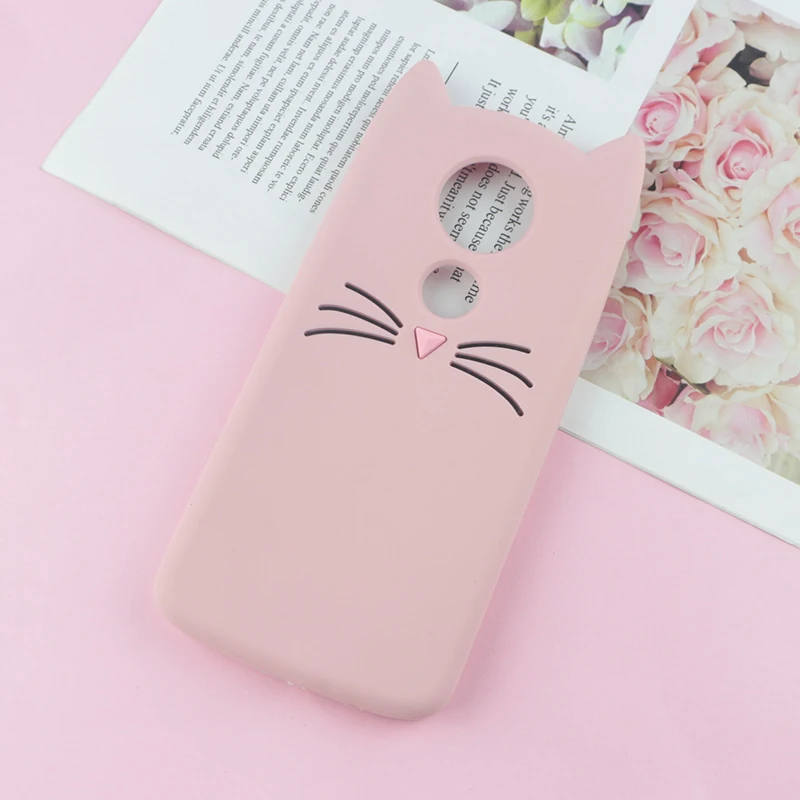 Милый японский блестящий чехол с котом для Motorola Moto G6 Play G6Play XT1922-4 G5 C E4 Plus E5 G5S Plus Мягкий чехол для телефона с котом - Цвет: HuXu Pink