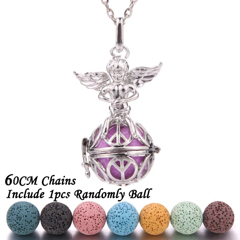 

Boom Life High Quality 1Pc Lava Stone Diffuser Hollow Locket Necklaces Bracelets Bangles For Essential Oil Necklace Gift