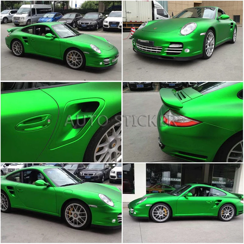 Retailing 10/20/30/40/50cm*152cm Apple Green Metallic Matt Vinyl wrap Car Wrap With Air Bubble Free Wrapping Sticker Foil | Автомобили и