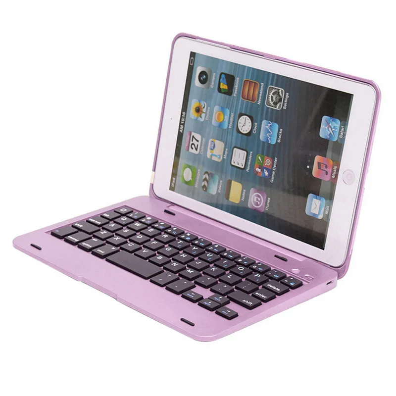 ABS Coque для iPad чехол для мини-клавиатуры Bluetooth беспроводная клавиатура флип-чехол Подставка для iPad mini 2 mini 3 чехол с клавиатурой - Цвет: Pink