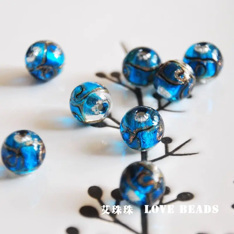 Женские бусины с синим фонариком 12 мм 2 шт./лот|loose beads|beads jewelry makingbeads lampwork |