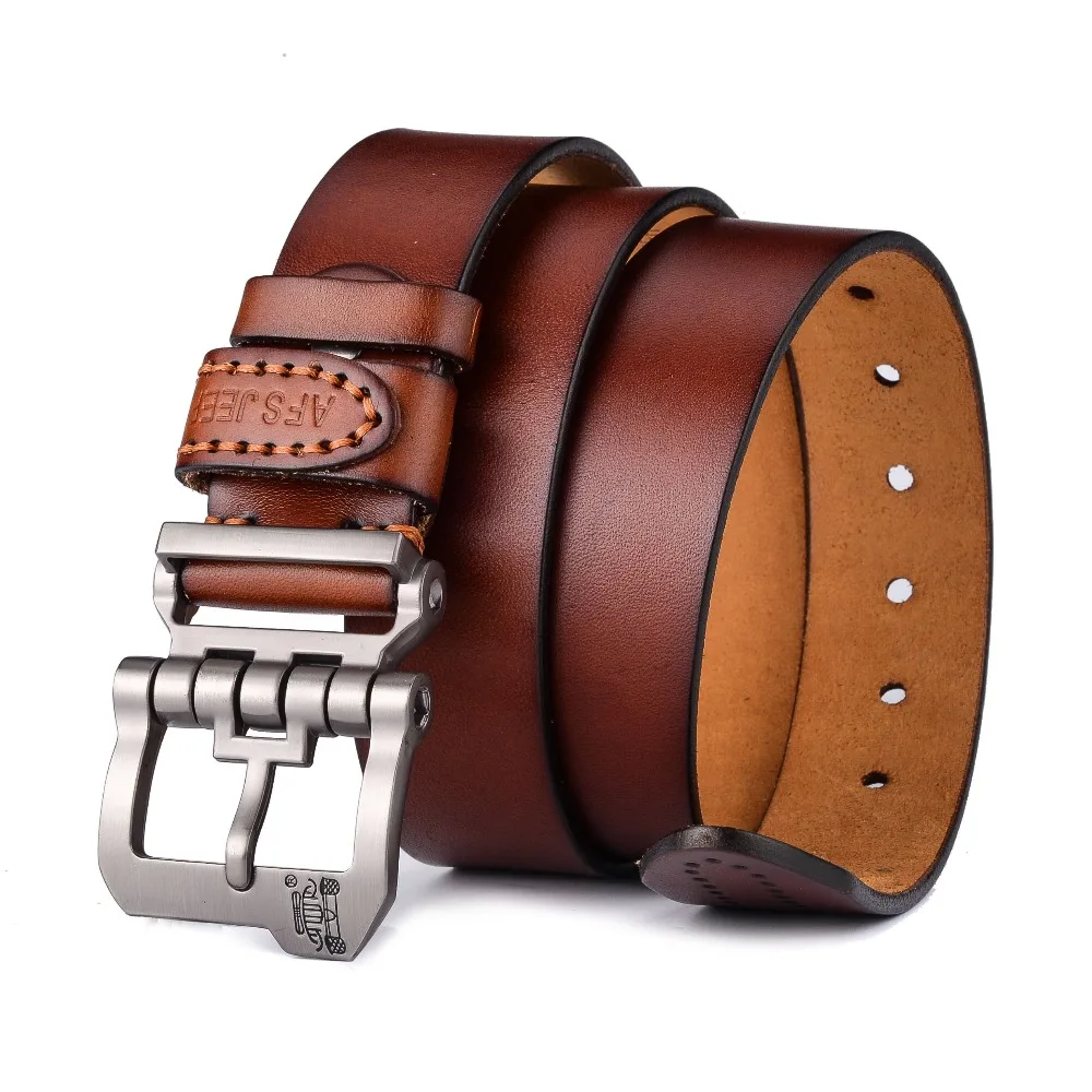 2018 New designer high quality luxury brand 100% cow genuine leather pin buckle belts for men male fashion business | Аксессуары для