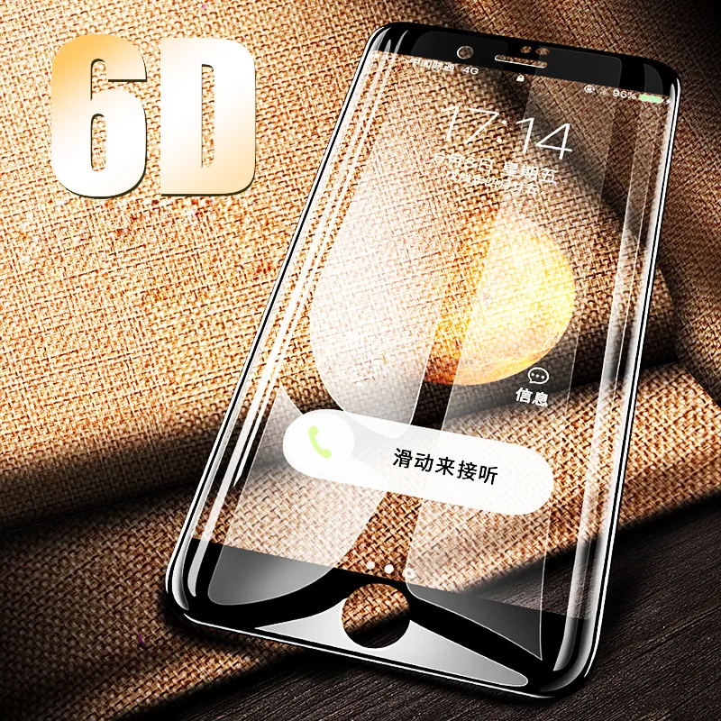 Изогнутое закаленное стекло True 6D для iPhone 7 6 6 S 8 Plus X полное покрытие Защитная пленка для iPhone X 7 7 Plus