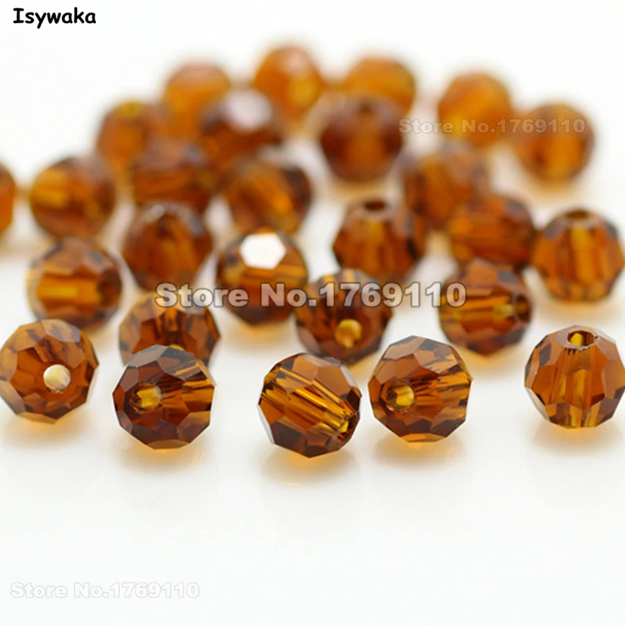 

Австрийские хрустальные бусины Isywaka, круглые бусины 6 мм темно-коричневого цвета, стеклянные бусины-разделители для изготовления ювелирных ...
