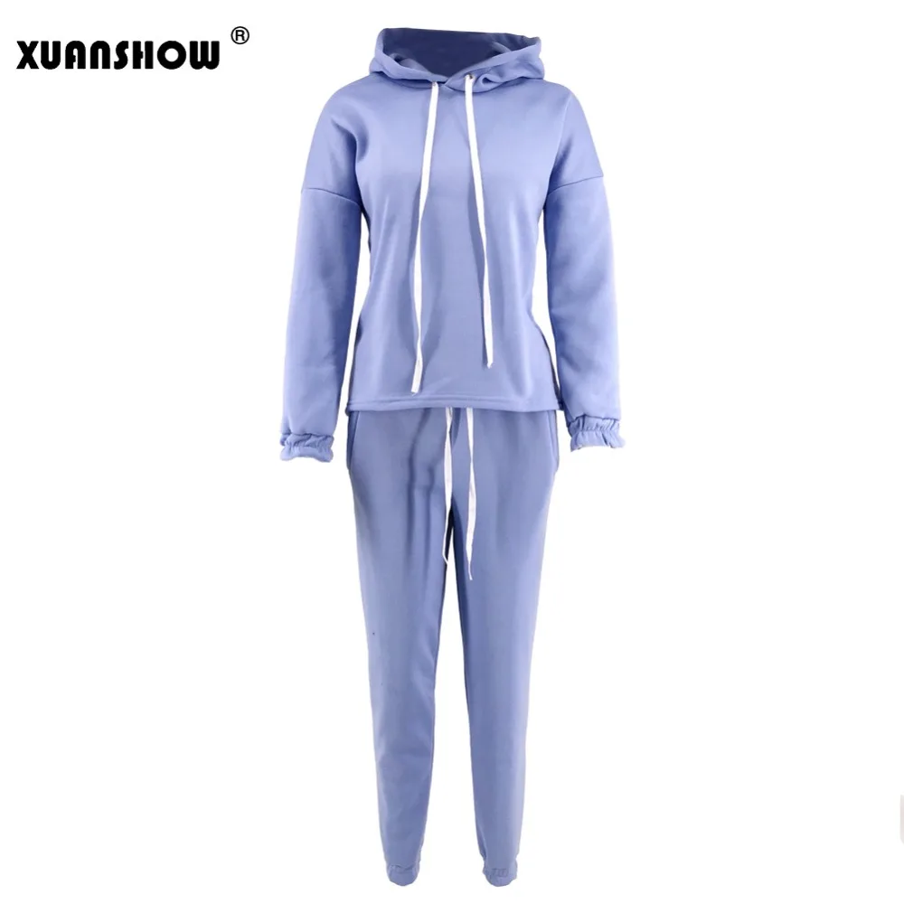 XUANSHOW 2020 осень зима ассиметричные однотонные женские наряды толстовки с длинным