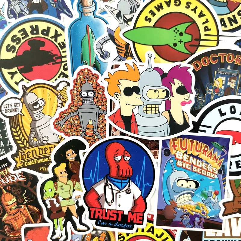 74 шт. Futurama мультфильм детские игрушки наклейка для ноутбука телефон скейтборд багаж автомобиля Стайлинг наклейки-Граффити Прохладный DIY стикер