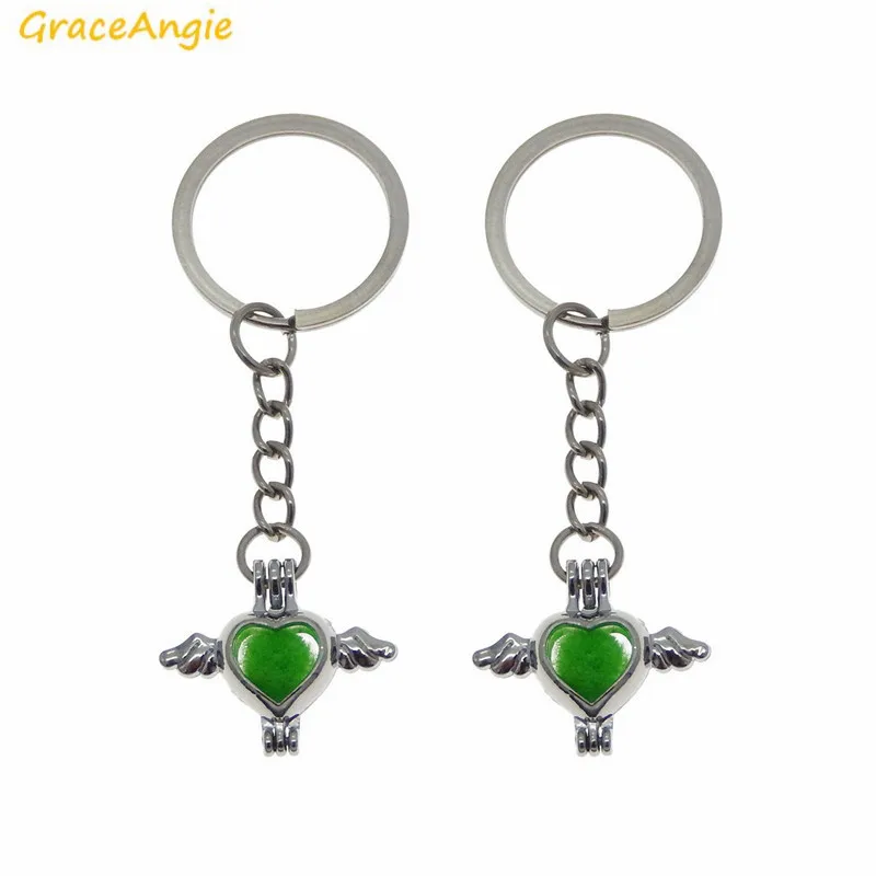 GraceAngie 1 шт. ажурное сердце с крылом медальон жемчужный бисер Клетка подвеска