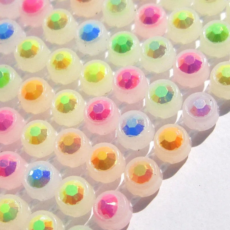 Светящиеся в темноте SS8 горный хрусталь полосы Неон AB отделкой стразами для