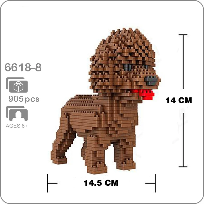 Teddy Строительные блоки Собака Тедди Шнауцер такса Хаски корги колли 3D модель животного алмаз мини игрушка - Цвет: Teddy